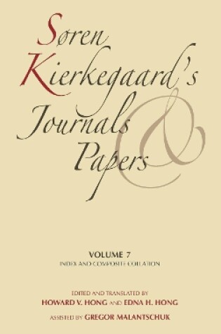 Cover of Soren Kierkegaard's Journals and Papers, Volume 7