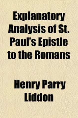 Cover of Explanatory Analysis of St. Paul's Epistle to the Romans