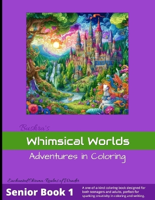 Book cover for Whimsical Worlds - Adventures in Coloring