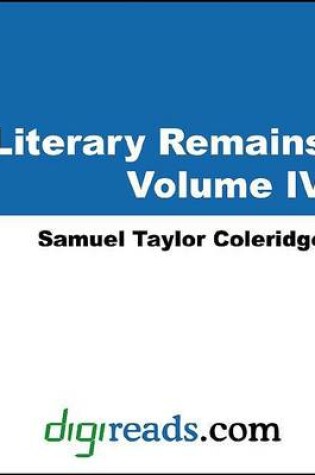 Cover of Literary Remains, Volume IV