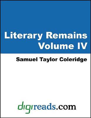 Book cover for Literary Remains, Volume IV