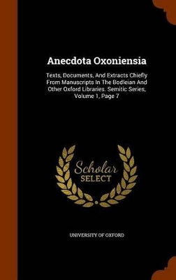 Book cover for Anecdota Oxoniensia