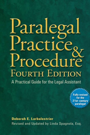 Cover of Paralegal Practice & Procedure Fourth Edition
