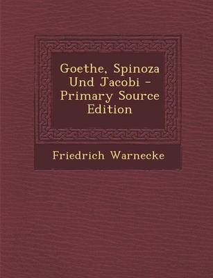 Book cover for Goethe, Spinoza Und Jacobi