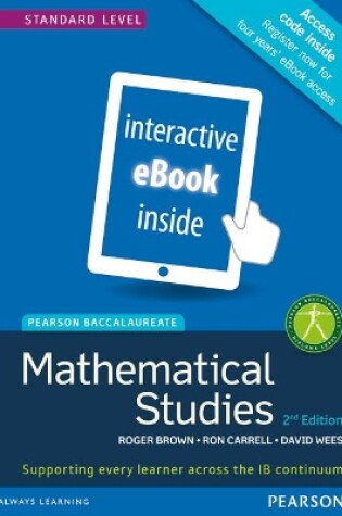 Cover of Pearson Baccalaureate Mathematical Studies 2nd edition ebook only edition for the IB Diploma