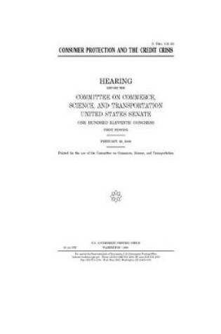 Cover of Consumer protection and the credit crisis