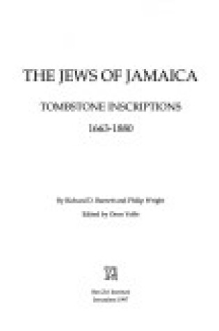 Cover of The Jews of Jamaica