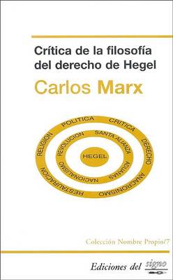 Book cover for Critica de La Filosofia del Derecho de Hegel