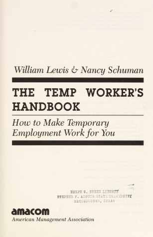 Book cover for The Temp Worker's Handbook