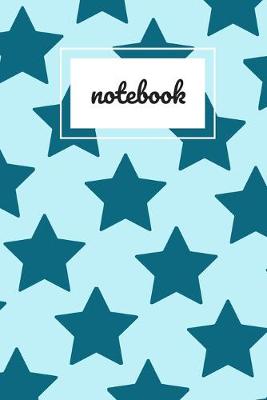 Book cover for Blue star print notebook