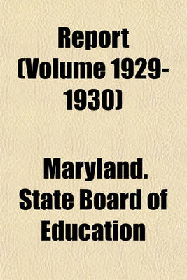 Book cover for Report (Volume 1929-1930)