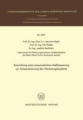 Cover of Entwicklung Einer Pneumatischen Messsteuerung Zur Automatisierung Der Werkzeugmaschine