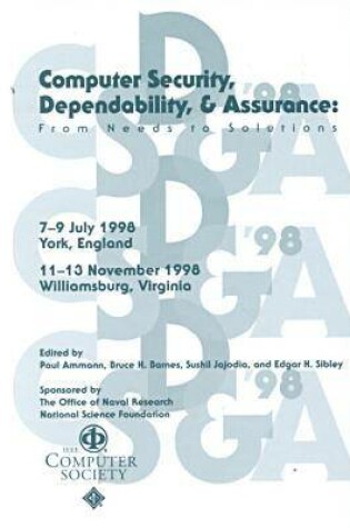 Cover of Computer Security, Dependability and Assurance (Csda '98), 1998 [Postproceedings]