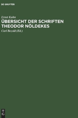 Cover of �bersicht Der Schriften Theodor N�ldekes