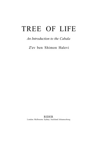 Cover of Tree of Life: Introduction to the Kabbalah