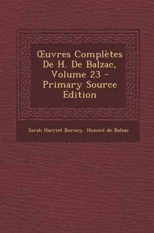 Cover of Uvres Completes de H. de Balzac, Volume 23