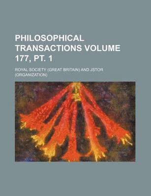 Book cover for Philosophical Transactions Volume 177, PT. 1