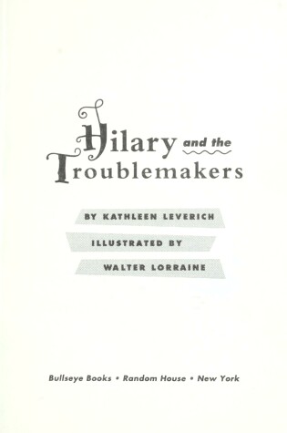 Book cover for Hilary and the Troublemakers