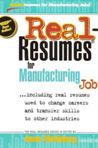 Cover of Real-Resumes for Manufacturing Jobs