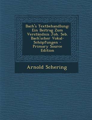 Book cover for Bach's Textbehandlung