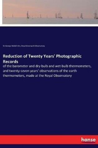 Cover of Reduction of Twenty Years' Photographic Records