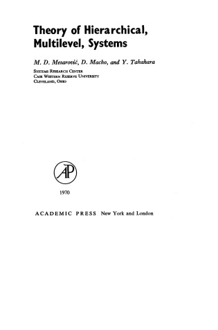 Cover of Theory of Hierarchical Multilevel Systems