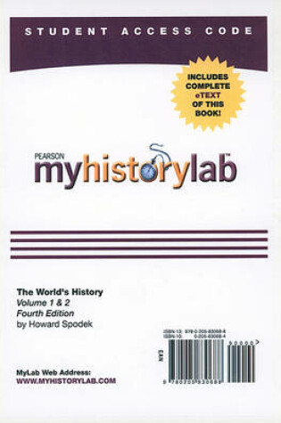 Cover of MyLab History with Pearson eText -- Standalone Access Card -- for The World's History, Volumes 1 and 2