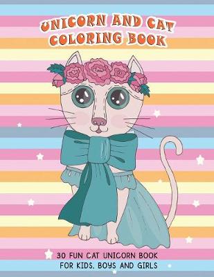 Book cover for Unicorn and Cat coloring book