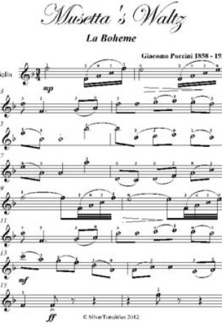 Cover of Musetta's Waltz La Boheme Easy Violin Sheet Music