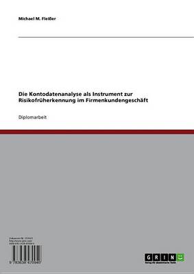 Book cover for Die Kontodatenanalyse ALS Instrument Zur Risikofruherkennung Im Firmenkundengeschaft