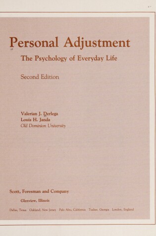 Cover of Personal Adjustment