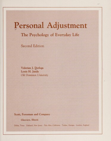 Book cover for Personal Adjustment