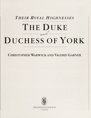 Book cover for Their Royal Highnesses the Duke and Duchess of York