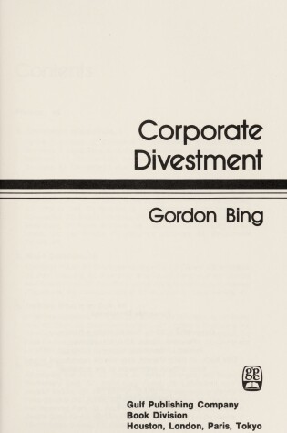 Cover of Corporate Divestment