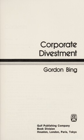Book cover for Corporate Divestment