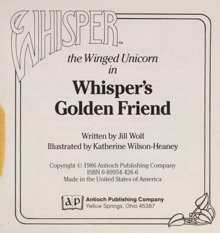 Book cover for Whisper's Golden Friend