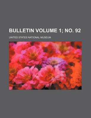 Book cover for Bulletin Volume 1; No. 92