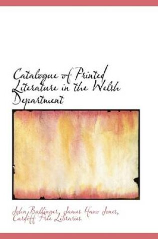 Cover of Catalogue of Printed Literature in the Welsh Department