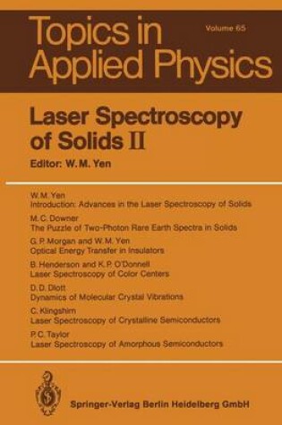 Cover of Laser Spectroscopy of Solids II