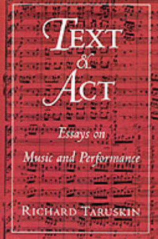 Cover of Text and Act