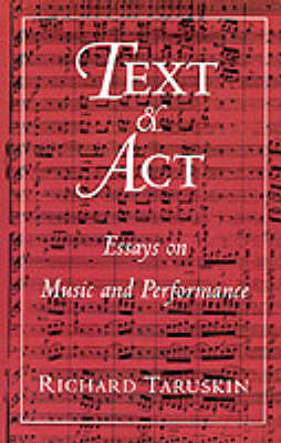 Book cover for Text and Act