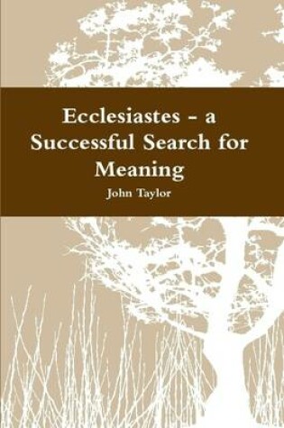 Cover of Ecclesiastes - a Successful Search for Meaning