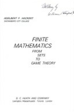 Cover of Finite Mathematics