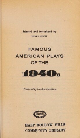 Book cover for Famous American Plays of 1940s