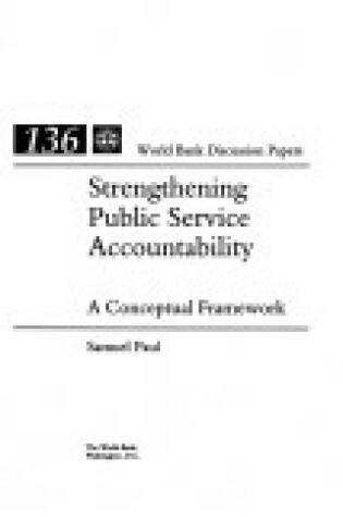 Cover of Strengthening Public Service Accountability