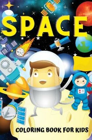 Cover of space coloring book for kids