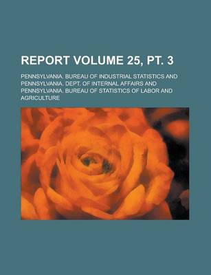 Book cover for Report Volume 25, PT. 3