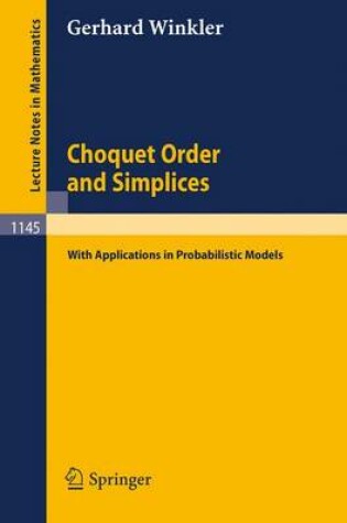 Cover of Choquet Order and Simplices