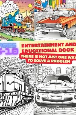 Cover of Coloring book for kids Paint trains and Cars