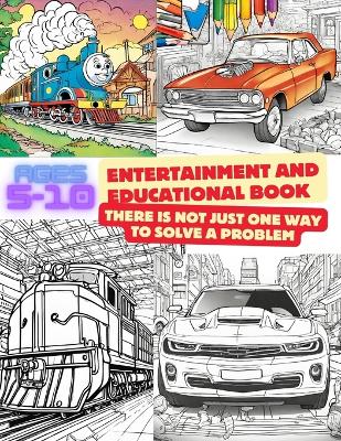 Book cover for Coloring book for kids Paint trains and Cars